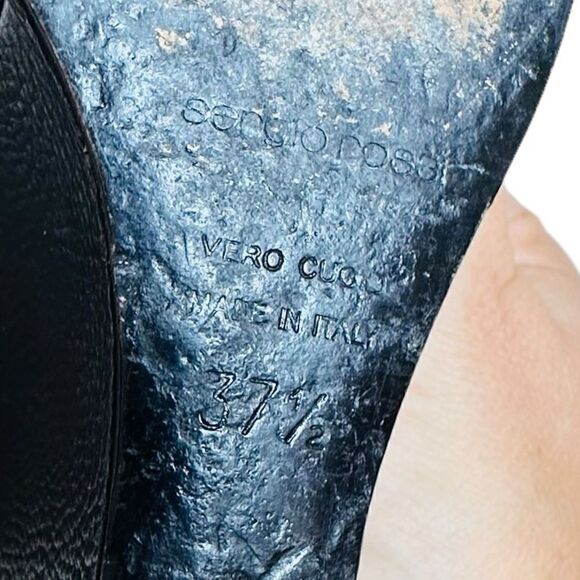 Sergio Rossi Brown Leather Open Toe Platform Wedge Size 37.5 (US Size 7) - Picture 6 of 9